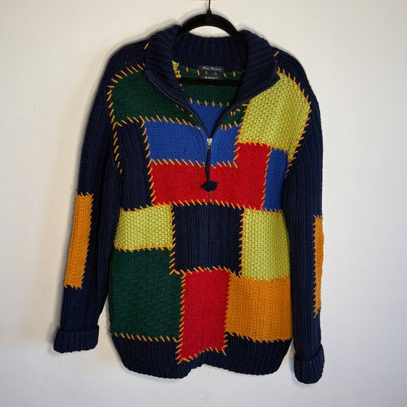 Vintage GANT Hand Knitted Zip Up Sweater - Picture 1 of 4